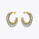 Punk Circle Loop Earring Stainless Steel Hoop Earrings For Women