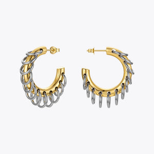 Punk Circle Loop Earring Stainless Steel Hoop Earrings For Women
