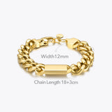 Punk Chunky Bracelet Stainless Steel Wide Bracelet B202214