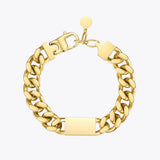 Punk Chunky Bracelet Stainless Steel Wide Bracelet B202214