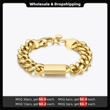 Punk Chunky Bracelet Stainless Steel Wide Bracelet B202214
