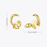 Punk Curved Snake Ear Cuff Clip On Earrings for Women