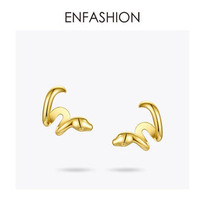 Punk Curved Snake Ear Cuff Clip On Earrings for Women