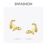 Punk Curved Snake Ear Cuff Clip On Earrings for Women