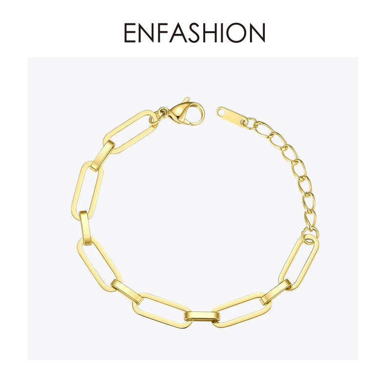 Punk Link Chain Bracelet Stainless Steel Jewelry Women B192056