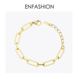 Punk Link Chain Bracelet Stainless Steel Jewelry Women B192056