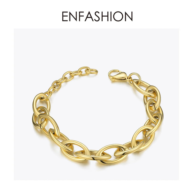 Punk Link Chain Bracelet Stainless Steel Thick Chain Bracelet Jewelry