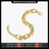 Punk Link Chain Bracelet Stainless Steel Thick Chain Bracelet Jewelry