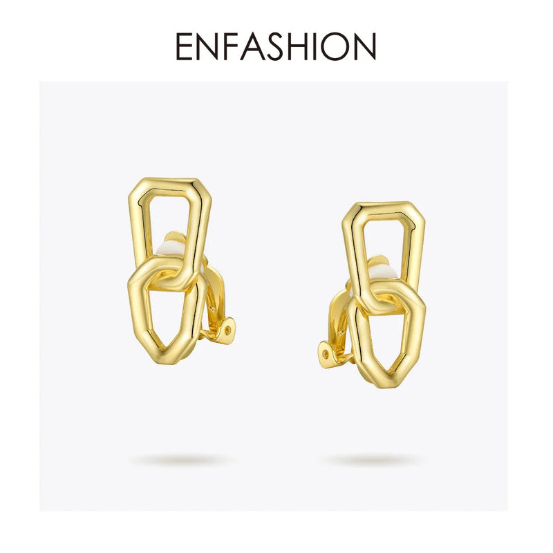 Punk Link Chain Ear Cuff Clip On Earrings Rock No Piercing EC191048