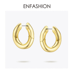 Punk Link Hoop Earrings Small Circle Aros Moda EC1044
