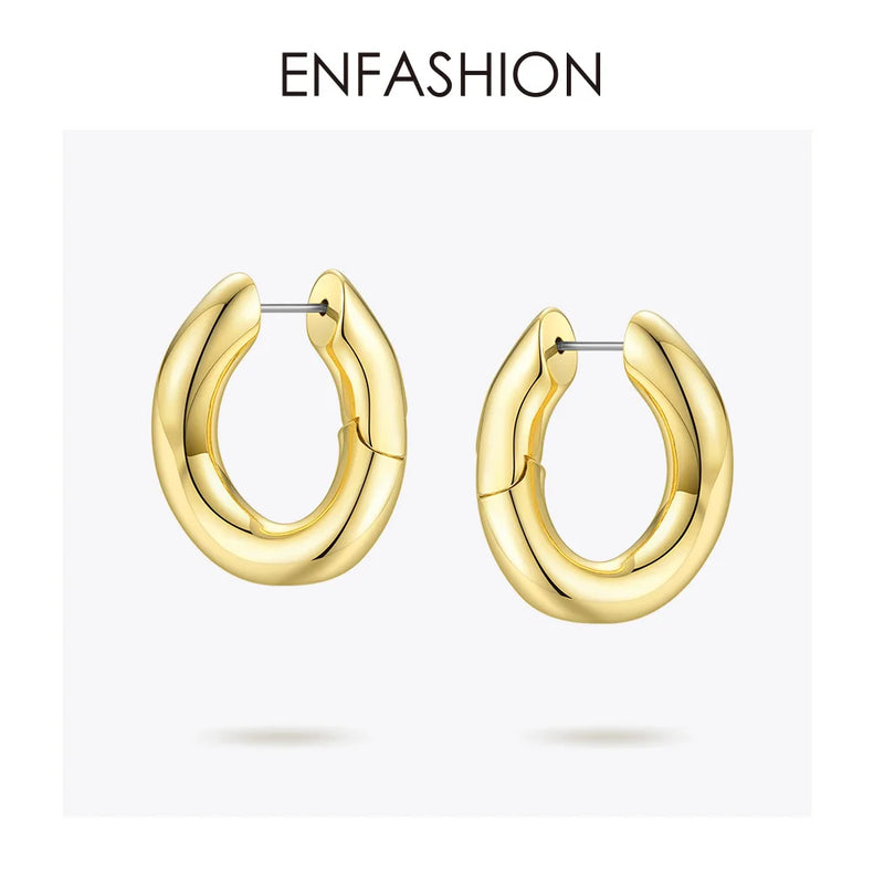 Punk Link Hoop Earrings Small Circle Aros Moda EC1044