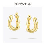 Punk Link Hoop Earrings Small Circle Aros Moda EC1044