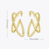 Punk Spike X Shape Ear Cuff Clip On Earrings Geometric Jewelry
