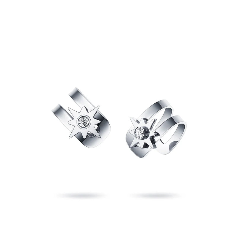 Star Ear Cuff Stainless Steel Earrings Zircon Earrings E211260