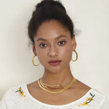 Snake Bone Chain Hoop Earrings Stainless Steel Large Circle Hoops Earrings
