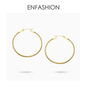 Snake Bone Chain Hoop Earrings Stainless Steel Large Circle Hoops Earrings