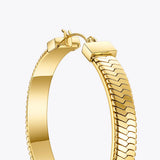 Snake Bone Chain Hoop Earrings Stainless Steel Large Circle Hoops Earrings