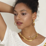Snake Chain Choker Necklace Stainless Steel Femme Jewelry