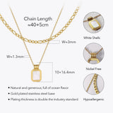 Square Pendant Necklace Stainless Steel Wedding Jewelry