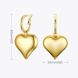 Big Heart Drop Earrings Stainless Steel Dangle Earrings Jewelry
