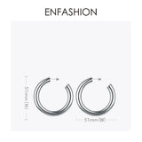 Thick-tube Hoop Earrings Stainless Steel Hiphop Hollow Circle Earrings