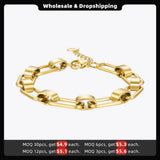 Chain Square Bracelet for Women Stainless Steel Jewelry