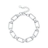 Chain Square Bracelet for Women Stainless Steel Jewelry
