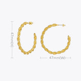 Curved Hoop Earrings For Women Circle Big Earings E201209