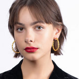 Curved Hoop Earrings For Women Circle Big Earings E201209