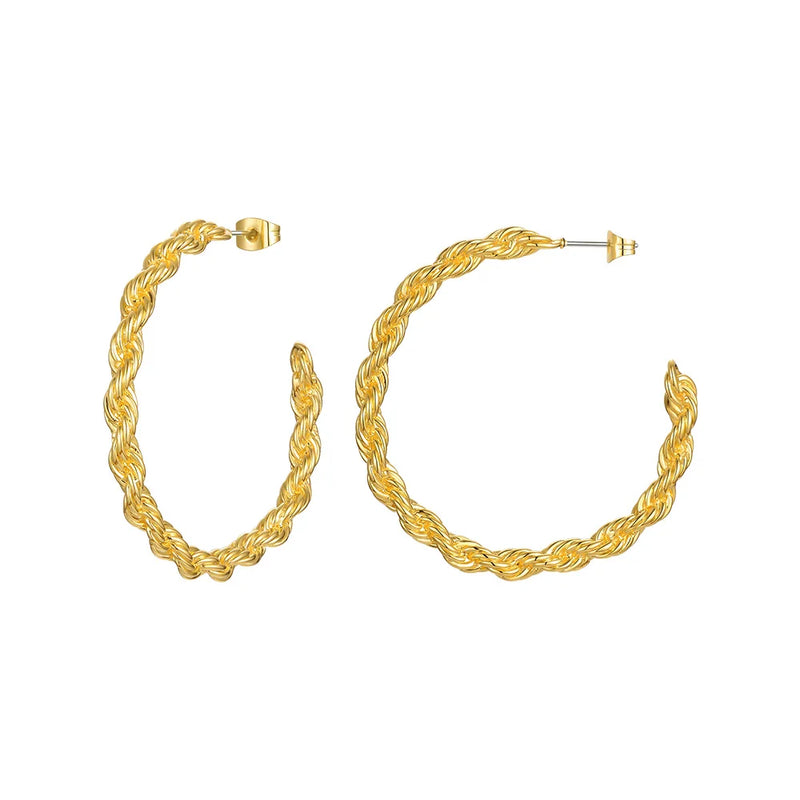 Curved Hoop Earrings For Women Circle Big Earings E201209