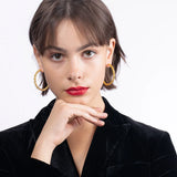 Curved Hoop Earrings For Women Circle Big Earings E201209