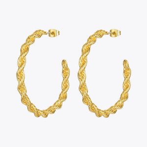 Curved Hoop Earrings For Women Circle Big Earings E201209