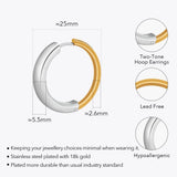 Two-Tone Hoop Earrings for Women E231496