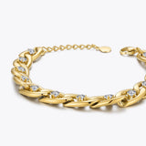 Zircons Chain Bracelet Stainless Steel B212228