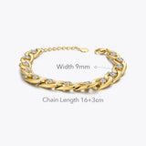 Zircons Chain Bracelet Stainless Steel B212228