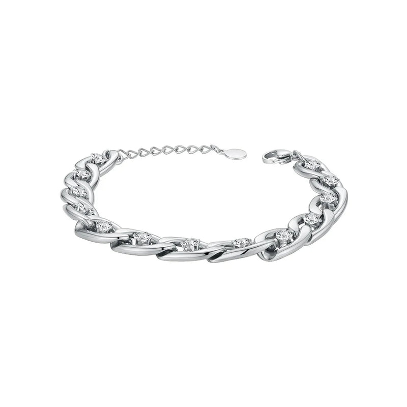 Zircons Chain Bracelet Stainless Steel B212228