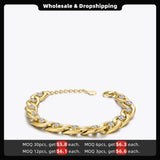Zircons Chain Bracelet Stainless Steel B212228
