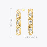 Zircons Chain Drop Earrings Royal Earings E1227