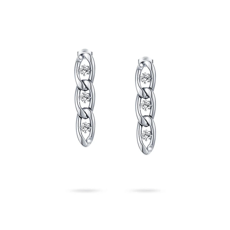 Zircons Chain Drop Earrings Royal Earings E1227