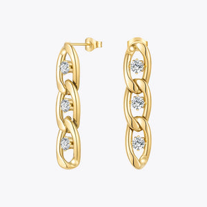 Zircons Chain Drop Earrings Royal Earings E1227
