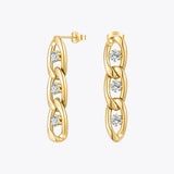 Zircons Chain Drop Earrings Royal Earings E1227