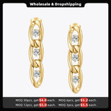 Zircons Chain Drop Earrings Royal Earings E1227