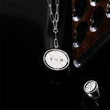 Engraved Compass Necklace with Diamond Stainless Steel Travelers Love Gift