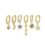 6-Piece Pearl Hoop Earrings Set for Women