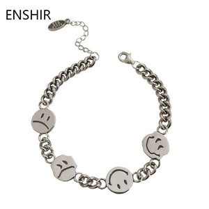 Vintage Silver Plated Face Bracelet for Women and Men