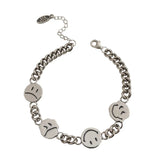 Vintage Silver Plated Face Bracelet for Women and Men
