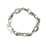 Silver Plated Oval Bracelet for Women Men Couple Jewelry