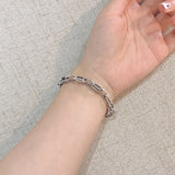 Silver Plated Oval Bracelet for Women Men Couple Jewelry