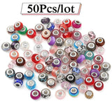 50Pcs Mixed Style Silver Charms Beads Dangle DIY Bracelets Jewelry Accessories