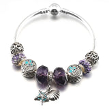 Summer Starfish Pendant Charm Bracelet Silver Chain Bangle